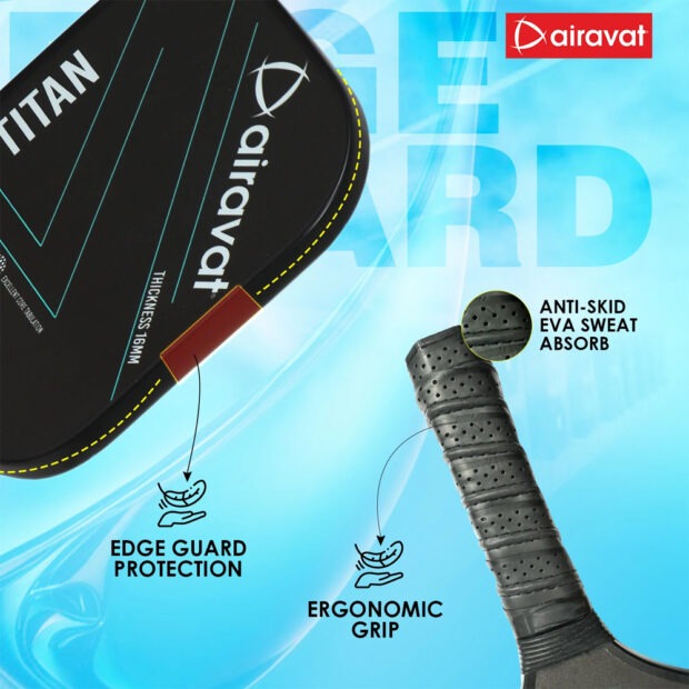 Airavat Titan 3K Carbon Pickleball Paddle (Black) - Image 5