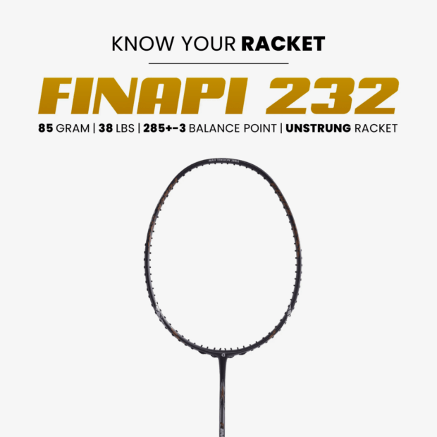 Apacs Finapi 232 Unstrung Badminton Racket (Black) - Image 5