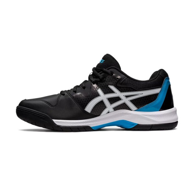 Asics Gel Dedicate 7 Tennis Shoes (Black/Island Blue) - Image 2