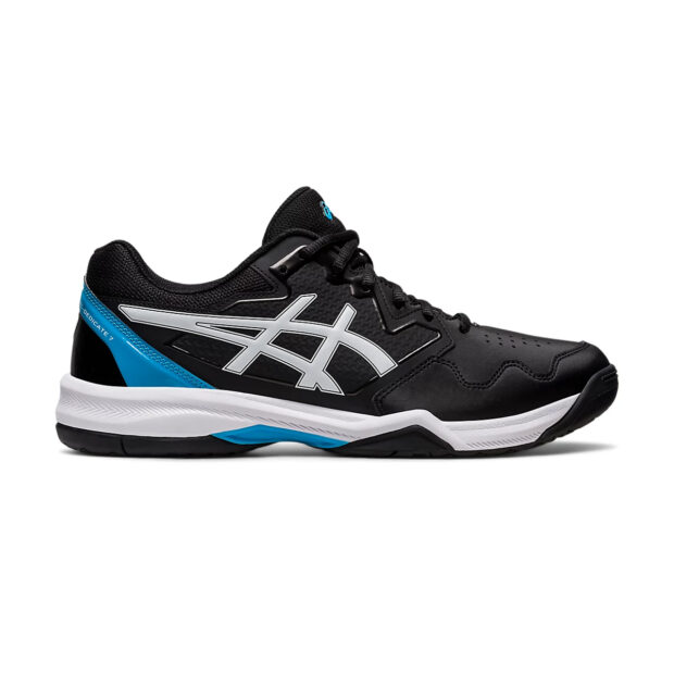 Asics Gel Dedicate 7 Tennis Shoes (Black/Island Blue)