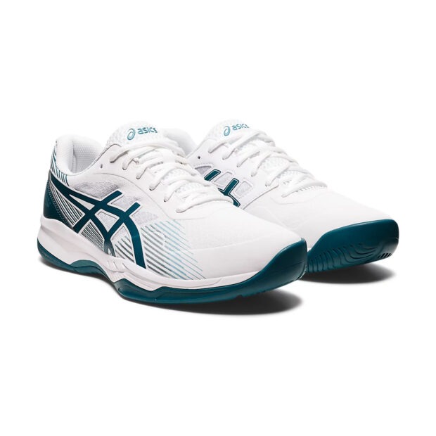 Asics Gel Game 8 Tennis Shoes (White/Velvet Pine) - Image 3