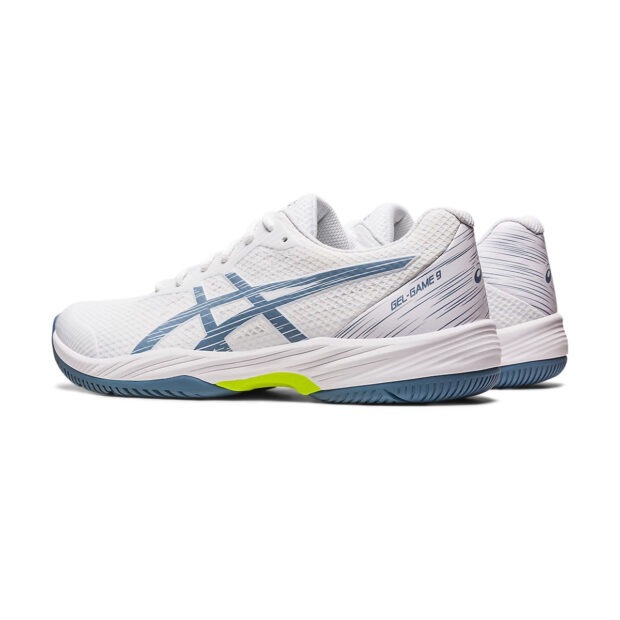 Asics Gel Game 9 Tennis Shoes (White/Steel Blue) - Image 4