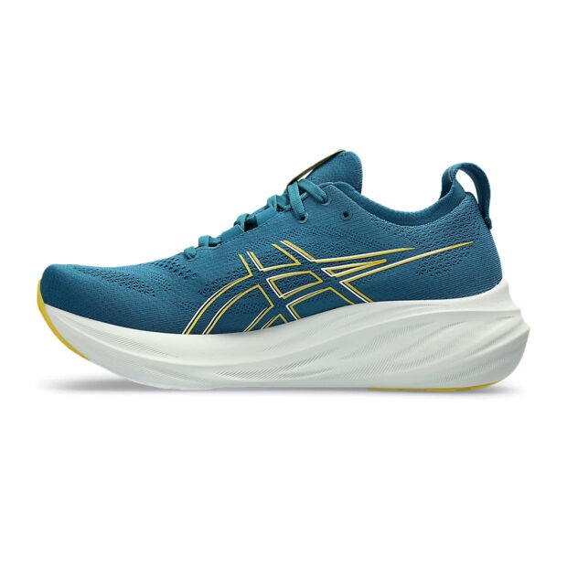 Asics Gel Nimbus 26 Running Shoes (Evening Teal/Light Mustard) - Image 2