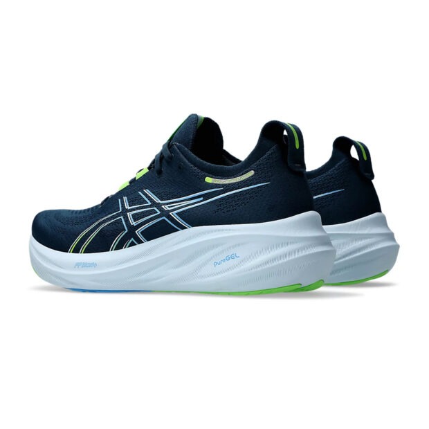 Asics Gel Nimbus 26 Running Shoes (French Blue/Electric Lime) - Image 4