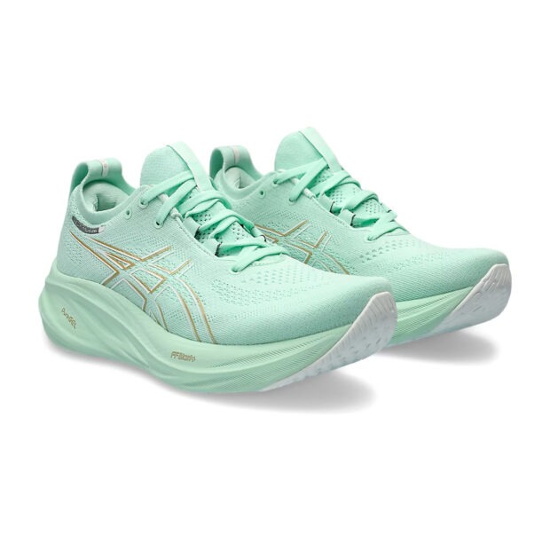 Asics Gel Nimbus 26 Running Shoes (Mint Tint/Pale Tint) - Image 3