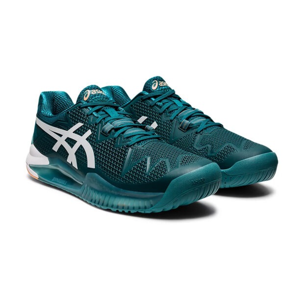 Asics Gel Resolution 8 Tennis Shoes (Velvet Pine/White) - Image 3