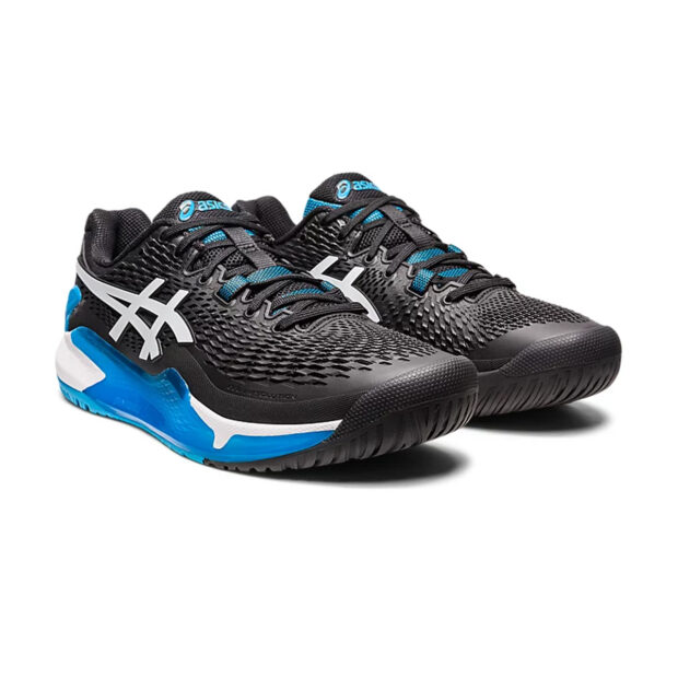 Asics Gel Resolution 9 Tennis Shoes (Black/White) - Image 2