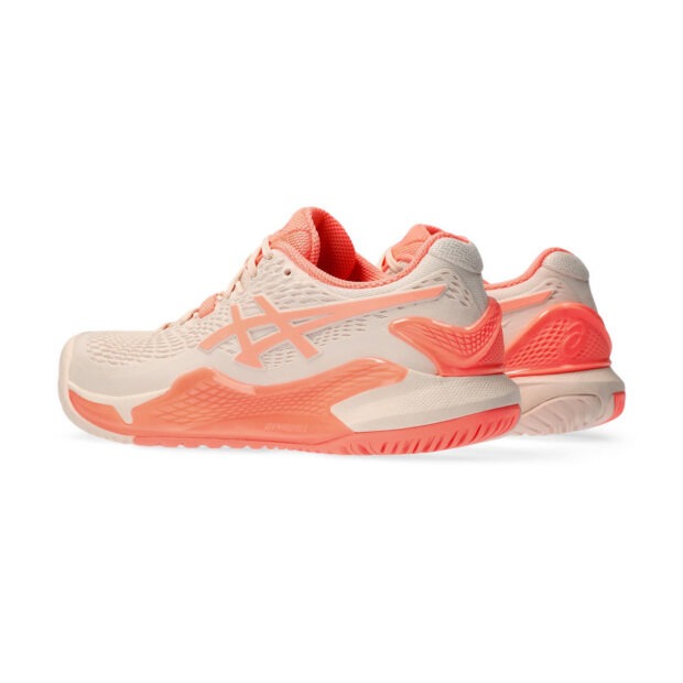 Asics Gel Resolution 9 Tennis Shoes (Pearl Pink/Sun Coral) - Image 4