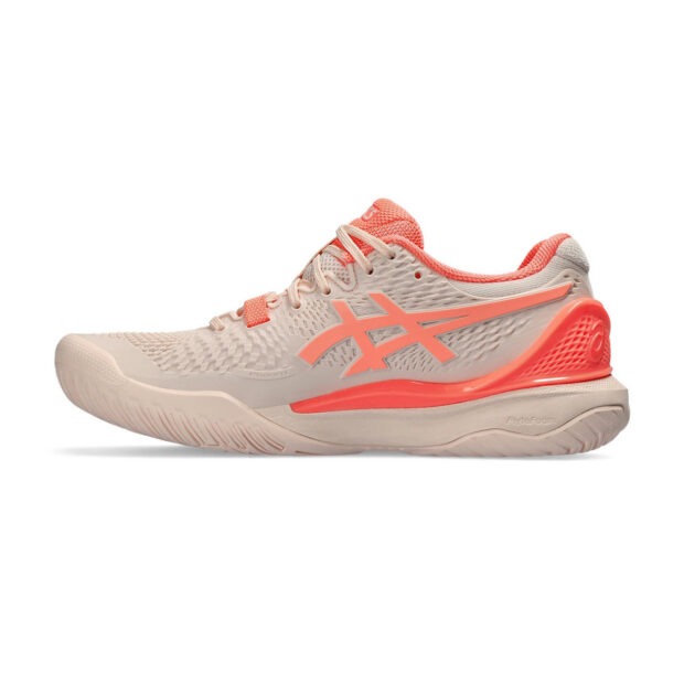 Asics Gel Resolution 9 Tennis Shoes (Pearl Pink/Sun Coral) - Image 2