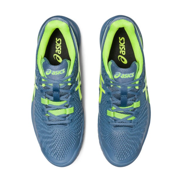 Asics Gel Resolution 9 Tennis Shoes (Steel Blue/Hazard Green) - Image 6