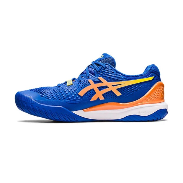 Asics Gel Resolution 9 Tennis Shoes (Tuna Blue/Sun Peach) - Image 2