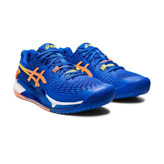 Asics Gel Resolution 9 Tennis Shoes (Tuna Blue/Sun Peach) - Image 3