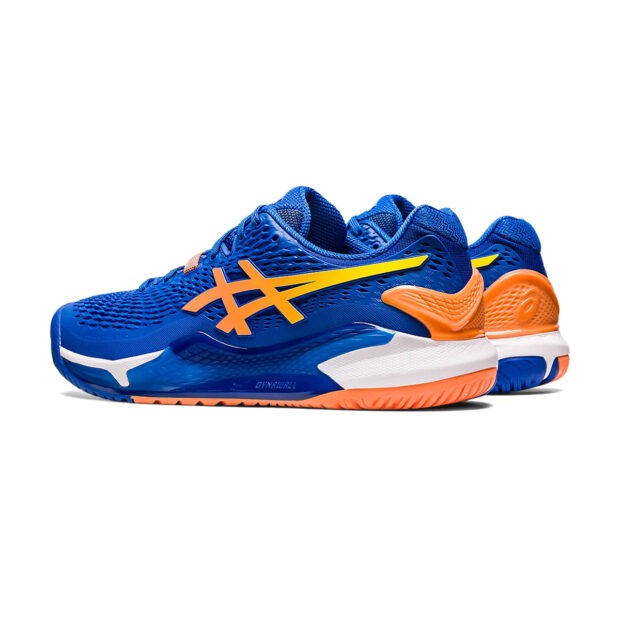 Asics Gel Resolution 9 Tennis Shoes (Tuna Blue/Sun Peach) - Image 4