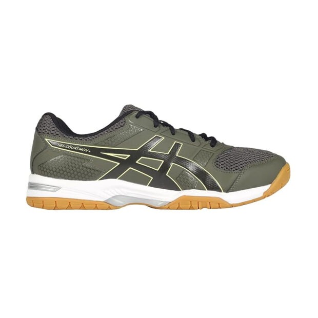 Asics Gel CourtMov+ Badminton Shoes (Olive Canvas/Glow Yellow)