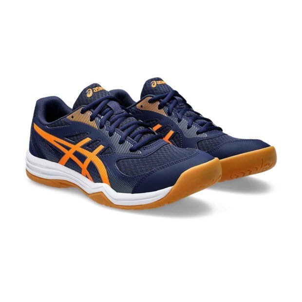 Asics Upcourt 5 Badminton Shoes (Classic Peacock/Shocking Orange) - Image 3