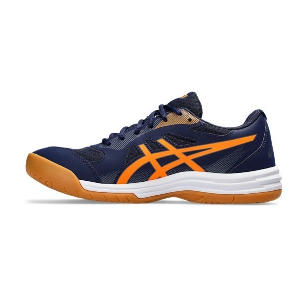 Asics Upcourt 5 Badminton Shoes (Classic Peacock/Shocking Orange) - Image 2