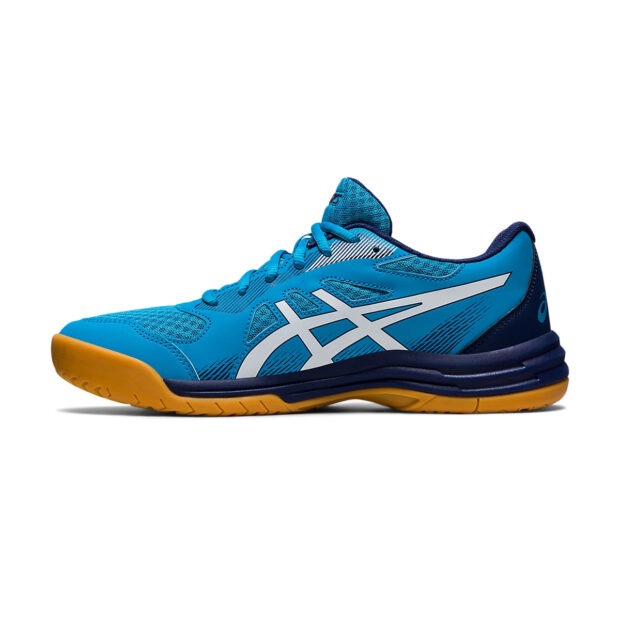 Asics Upcourt 5 Badminton Shoes (Island Blue/White) - Image 2