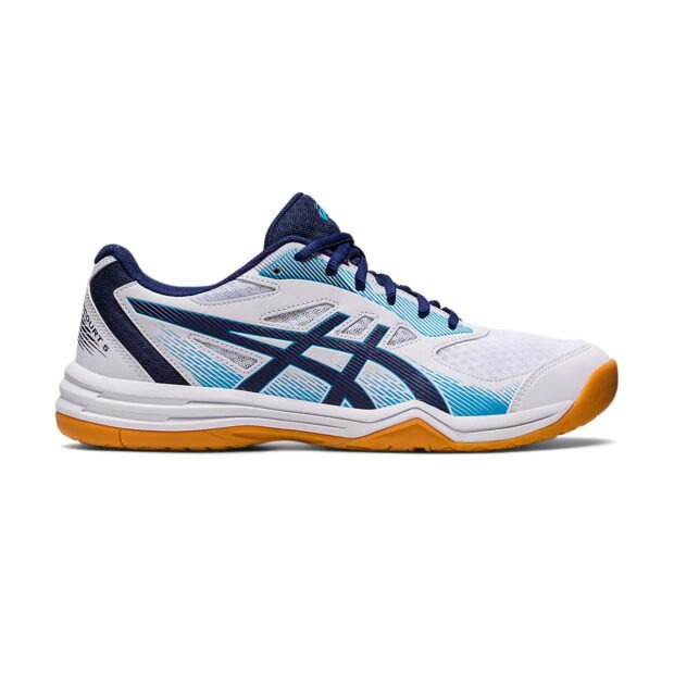 Asics Upcourt 5 Badminton Shoes (White/Blue Indigo)