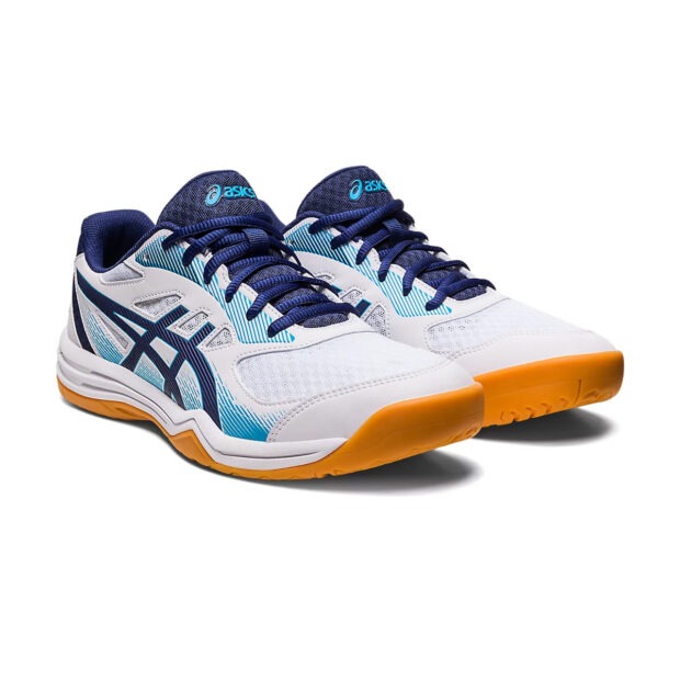 Asics Upcourt 5 Badminton Shoes (White/Blue Indigo) - Image 3