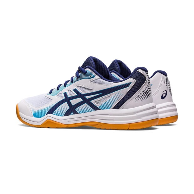 Asics Upcourt 5 Badminton Shoes (White/Blue Indigo) - Image 4