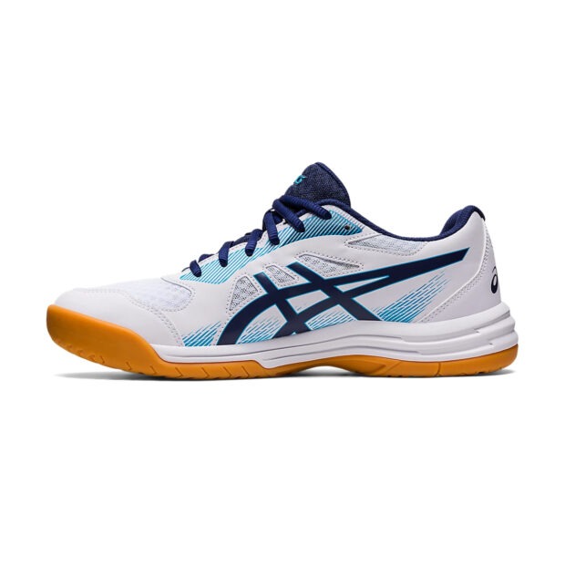 Asics Upcourt 5 Badminton Shoes (White/Blue Indigo) - Image 2