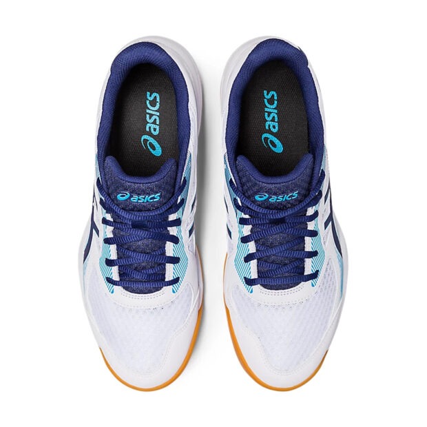 Asics Upcourt 5 Badminton Shoes (White/Blue Indigo) - Image 6