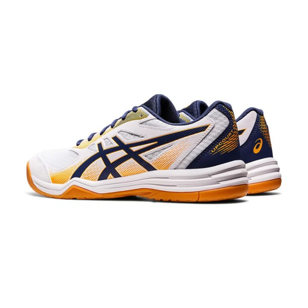 Asics Upcourt 5 Badminton Shoes (White/Deep Ocean) - Image 4