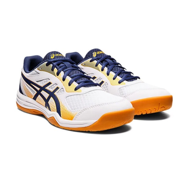 Asics Upcourt 5 Badminton Shoes (White/Deep Ocean) - Image 3