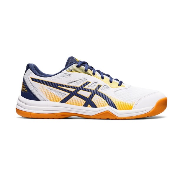 Asics Upcourt 5 Badminton Shoes (White/Deep Ocean)