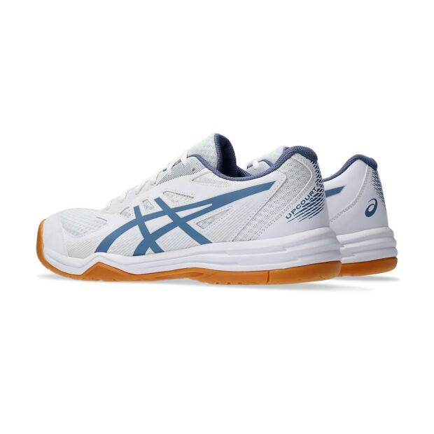 Asics Upcourt 5 Badminton Shoes (White/Denim Blue) - Image 4