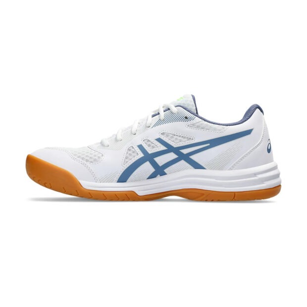 Asics Upcourt 5 Badminton Shoes (White/Denim Blue) - Image 2