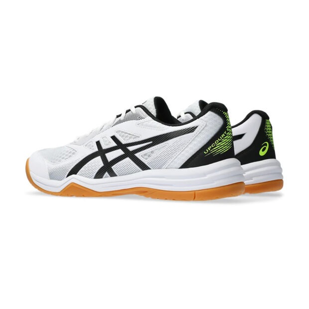 Asics Upcourt 5 Badminton Shoes (White/Safety Yellow) - Image 4