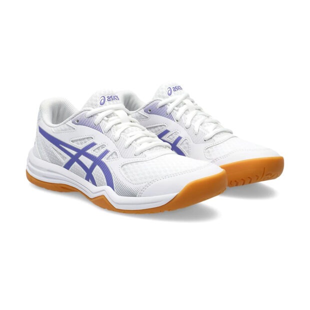 Asics Upcourt 5 Badminton Shoes (White/Violet) - Image 3