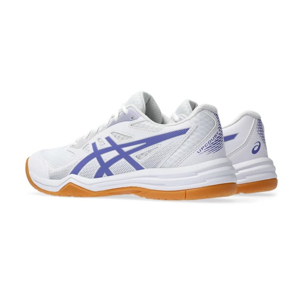 Asics Upcourt 5 Badminton Shoes (White/Violet) - Image 4