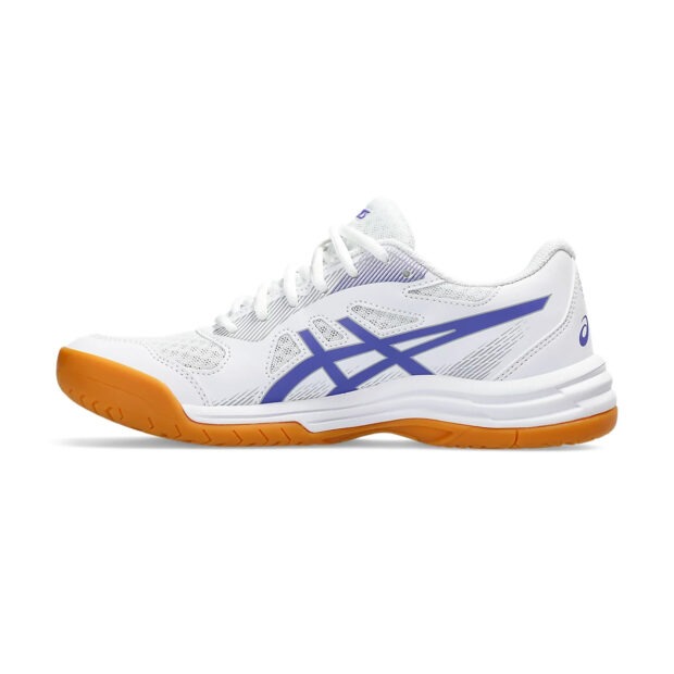 Asics Upcourt 5 Badminton Shoes (White/Violet) - Image 2