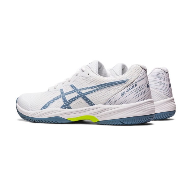 Asics Gel Game 9 Court Shoes (White/Steel Blue) - Image 4