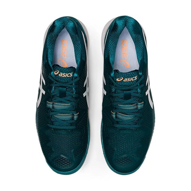 Asics Gel Resolution 8 Court Shoes (Velvet Pine/White) - Image 6