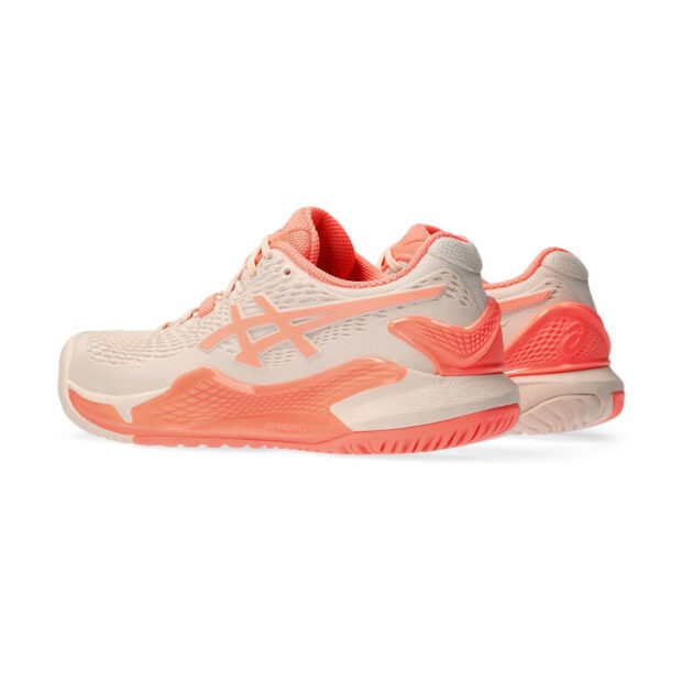 Asics Gel Resolution 9 Court Shoes (Pearl Pink/Sun Coral) - Image 4