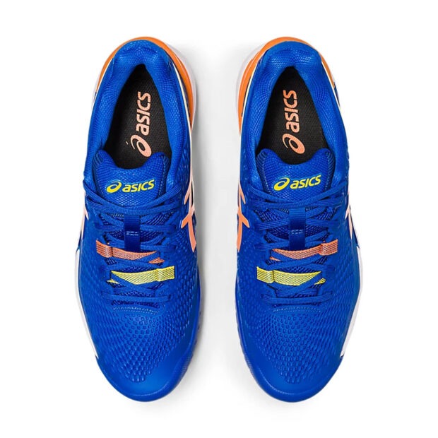 Asics Gel Resolution 9 Court Shoes (Tuna Blue/Sun Peach) - Image 6