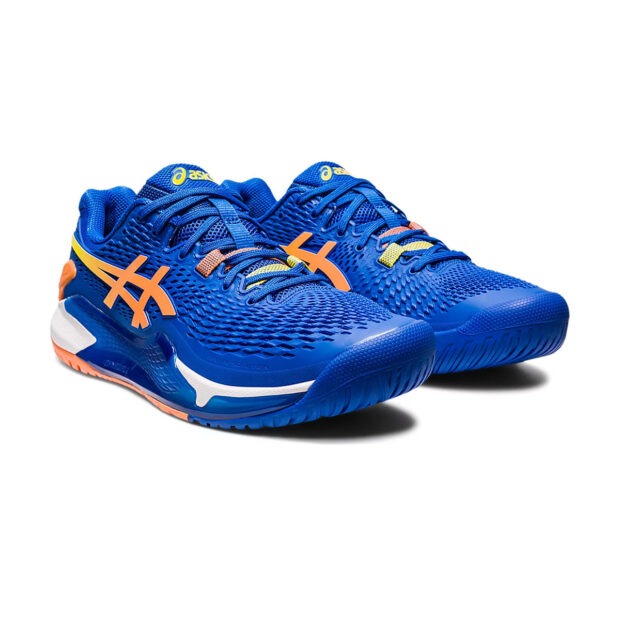 Asics Gel Resolution 9 Court Shoes (Tuna Blue/Sun Peach) - Image 3