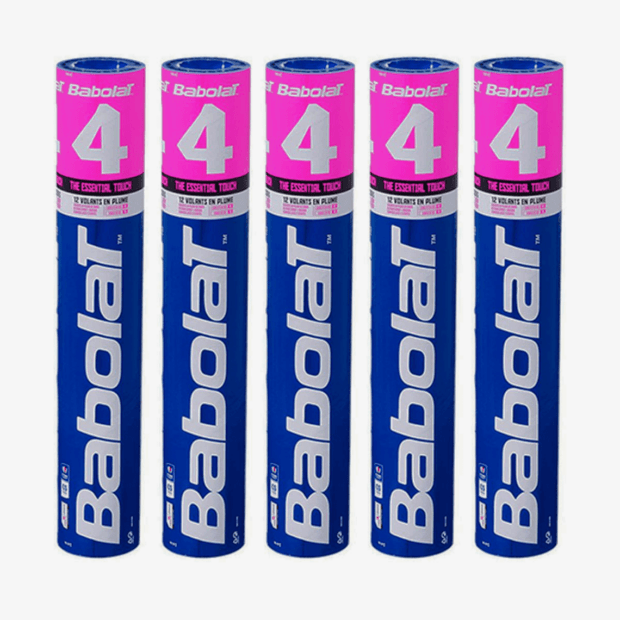 Babolat 4 Badminton Feather Shuttlecock Speed 76 (Pack of 5)