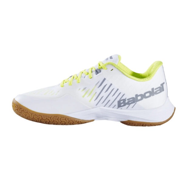 Babolat Shadow Tour 5 Badminton Shoes (White/Lime) - Image 3