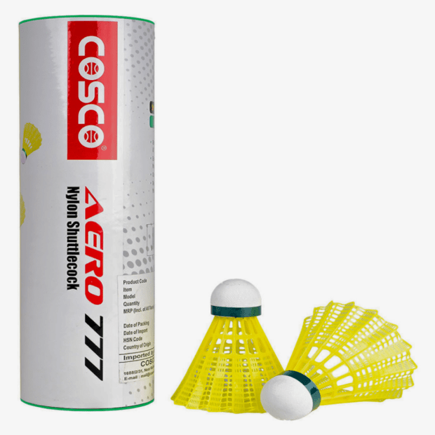 Cosco AERO 777 Nylon Badminton Shuttle (Pack of 6)