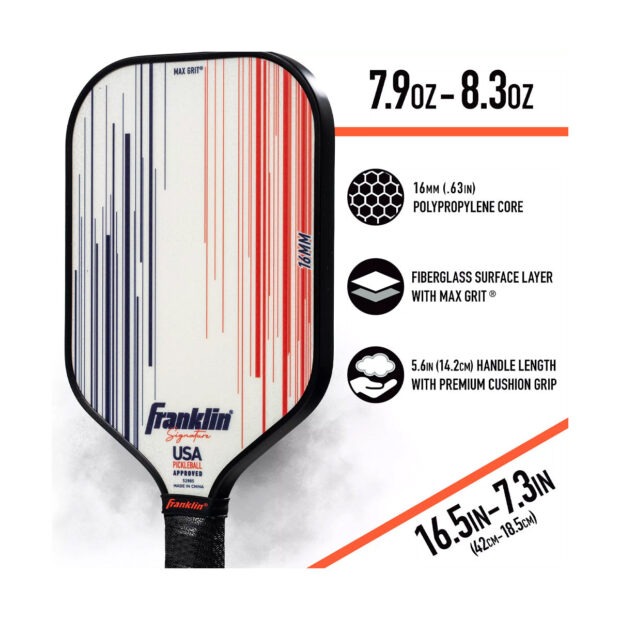 Franklin Signature Pro Pickleball Paddle (White) - 16 mm - Image 6