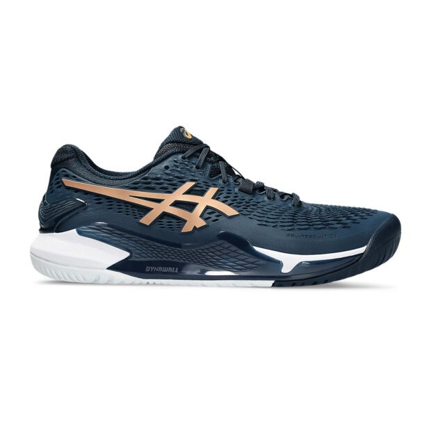 Asics Gel Resolution 9 Tennis Shoes (French Blue/Pure Gold)