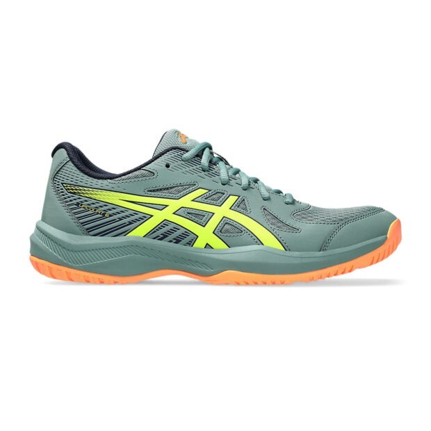 Asics Upcourt 6 Badminton Shoes (Celadon/Safety Yellow)