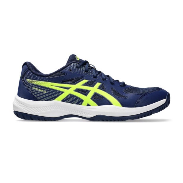 Asics Upcourt 6 Badminton Shoes (Blue Expanse/Safety Yellow)