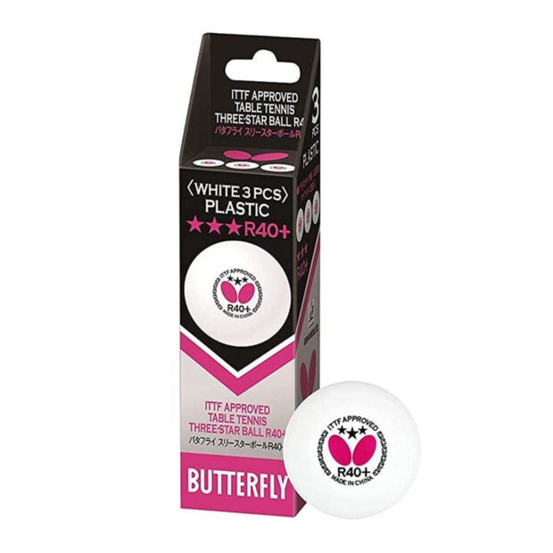 Butterfly 3 Star R40+Table Tennis Balls (Pack of 3)