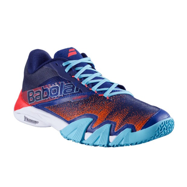 Babolat Jet Premura 2 Padel Shoes (Blue/Poppy Red) - Image 3