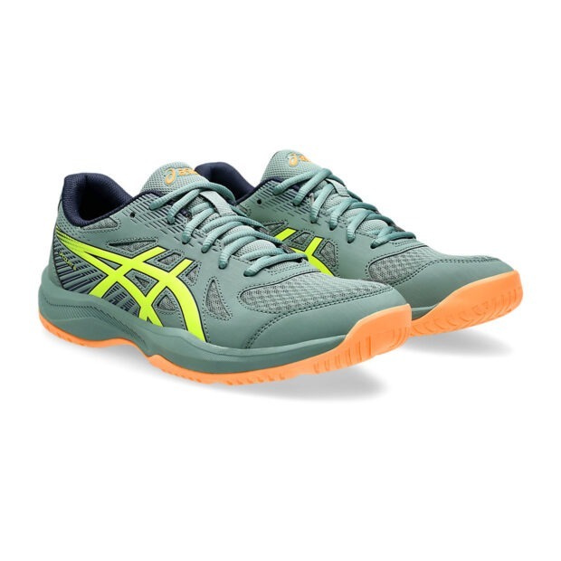 Asics Upcourt 6 Badminton Shoes (Celadon/Safety Yellow) - Image 3